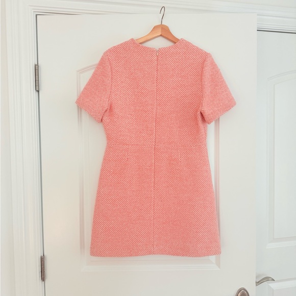 NEW Maje Pink Tweed Mini Dress Gold Button Shift Size 42 US 10 $495 - Picture 5 of 12